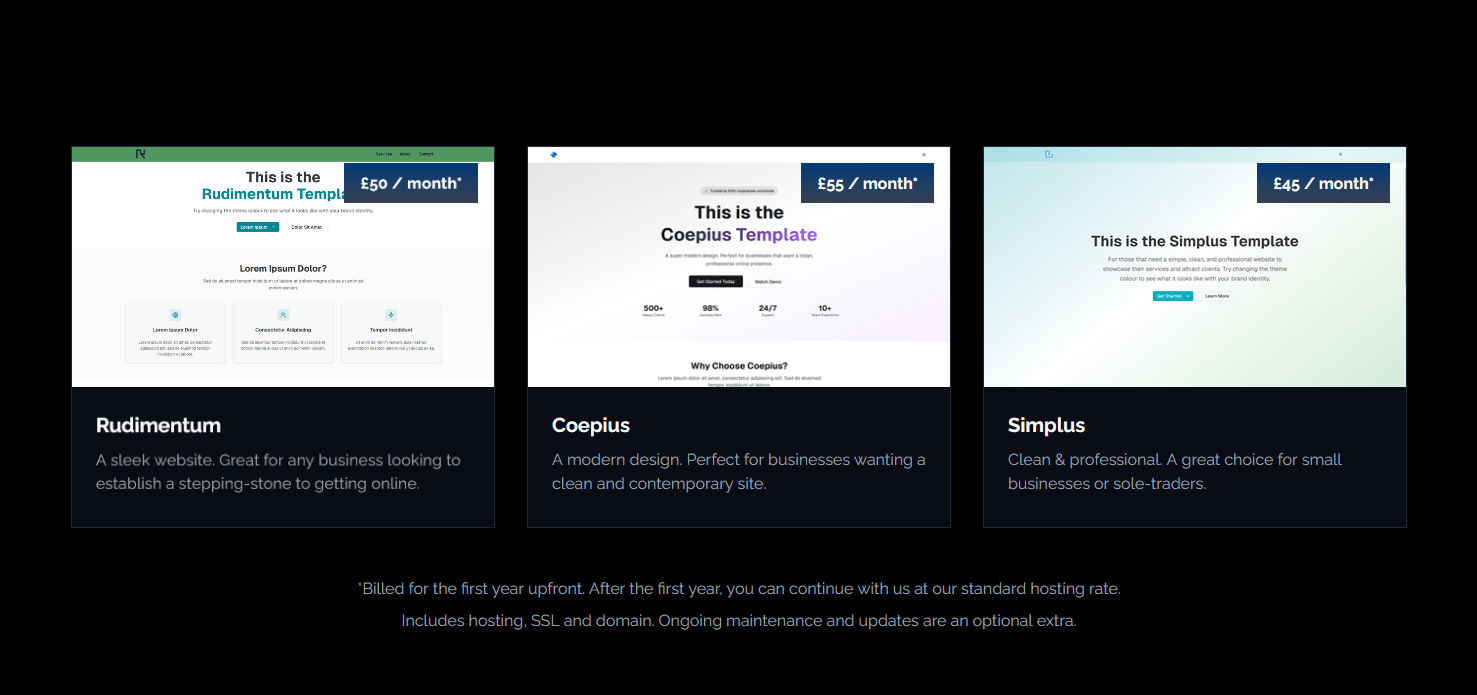 Pre-Made Websites Announcement